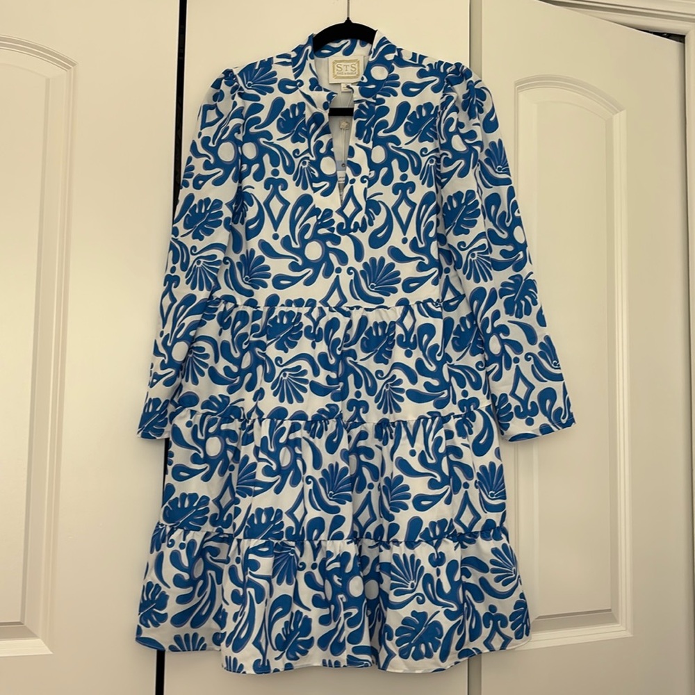 Sail to Sable Beach Splash tiered dress